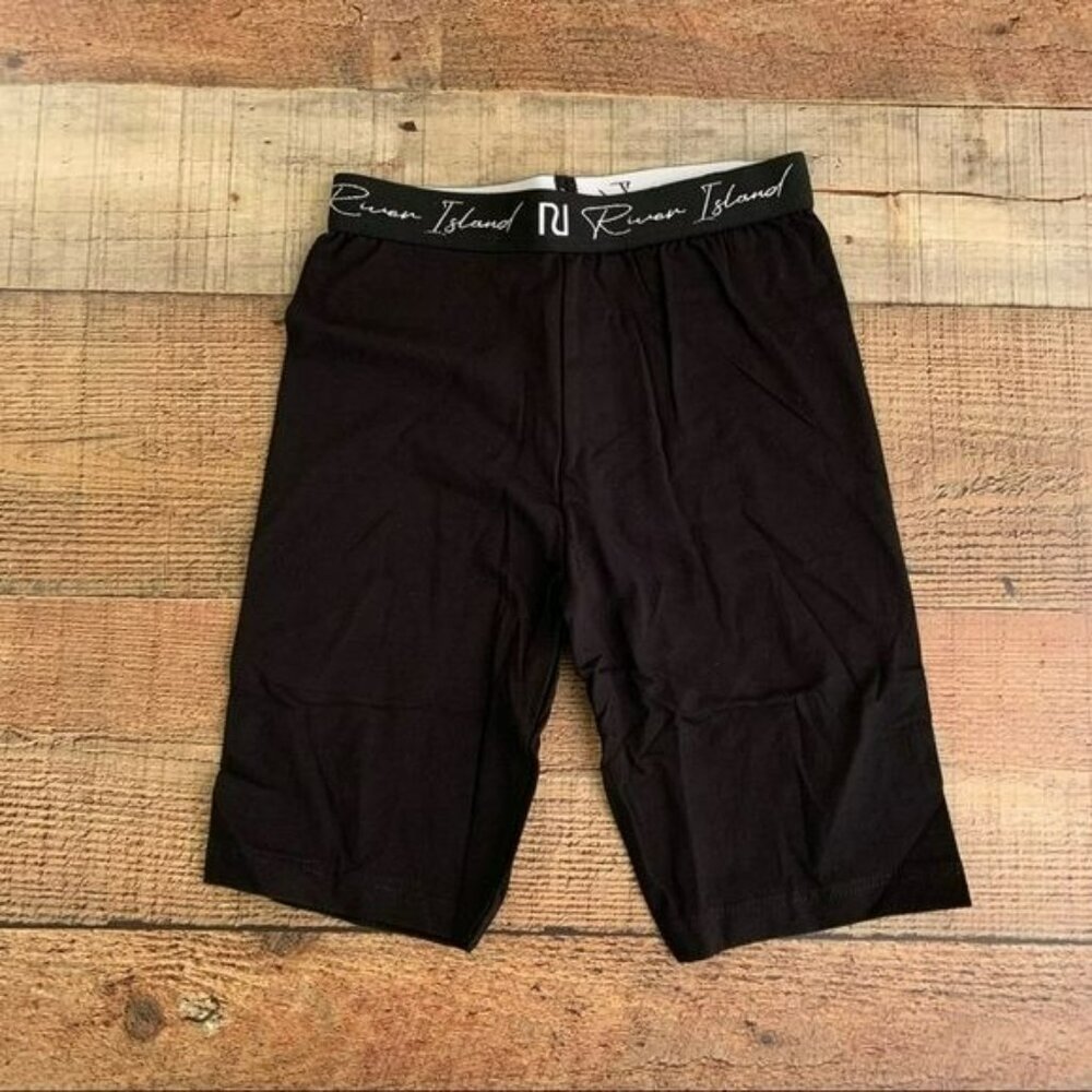 River Island girls black elastic waistband cotton cycling shorts - 9/10YRS